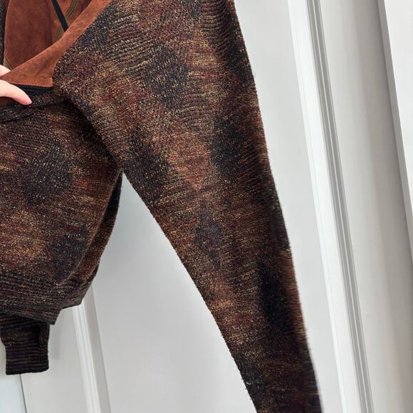 SAXONY Men’s Vintage Genuine Leather Knit
Pullover Sweater M - Picture 5 of 15